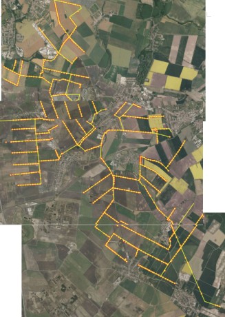 Snímek mapa potrubí